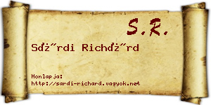 Sárdi Richárd névjegykártya